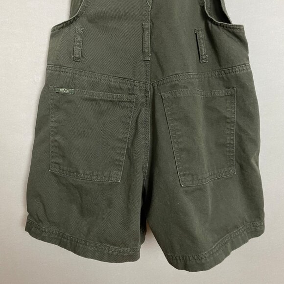 Vintage Revolt Shortalls Jean Overalls Shorts Juniors Green 90s Y2K Dungaree‎ - Picture 6 of 9